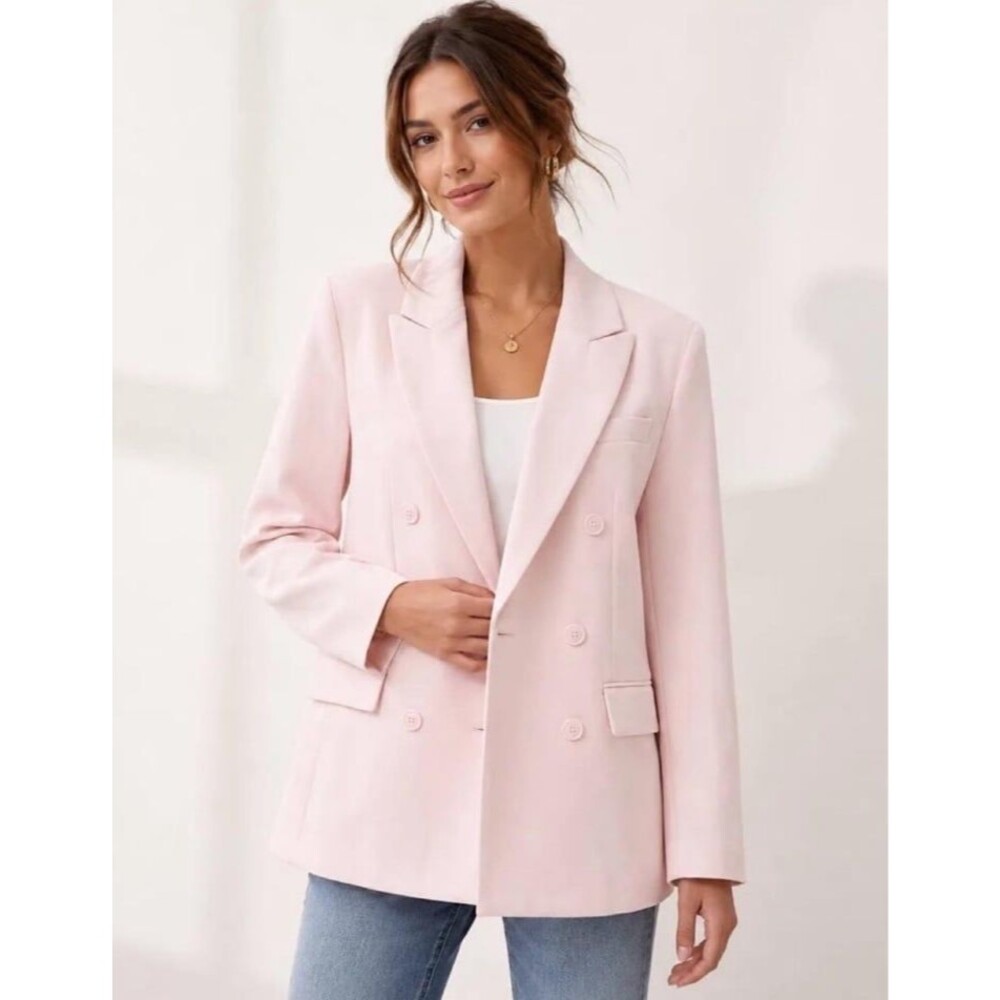 KBB by Kahlana Pink Double Breasted Blazer *New with imperfection* women’s M